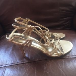 Chinese Laundry Gold Strappy Heels Size 10